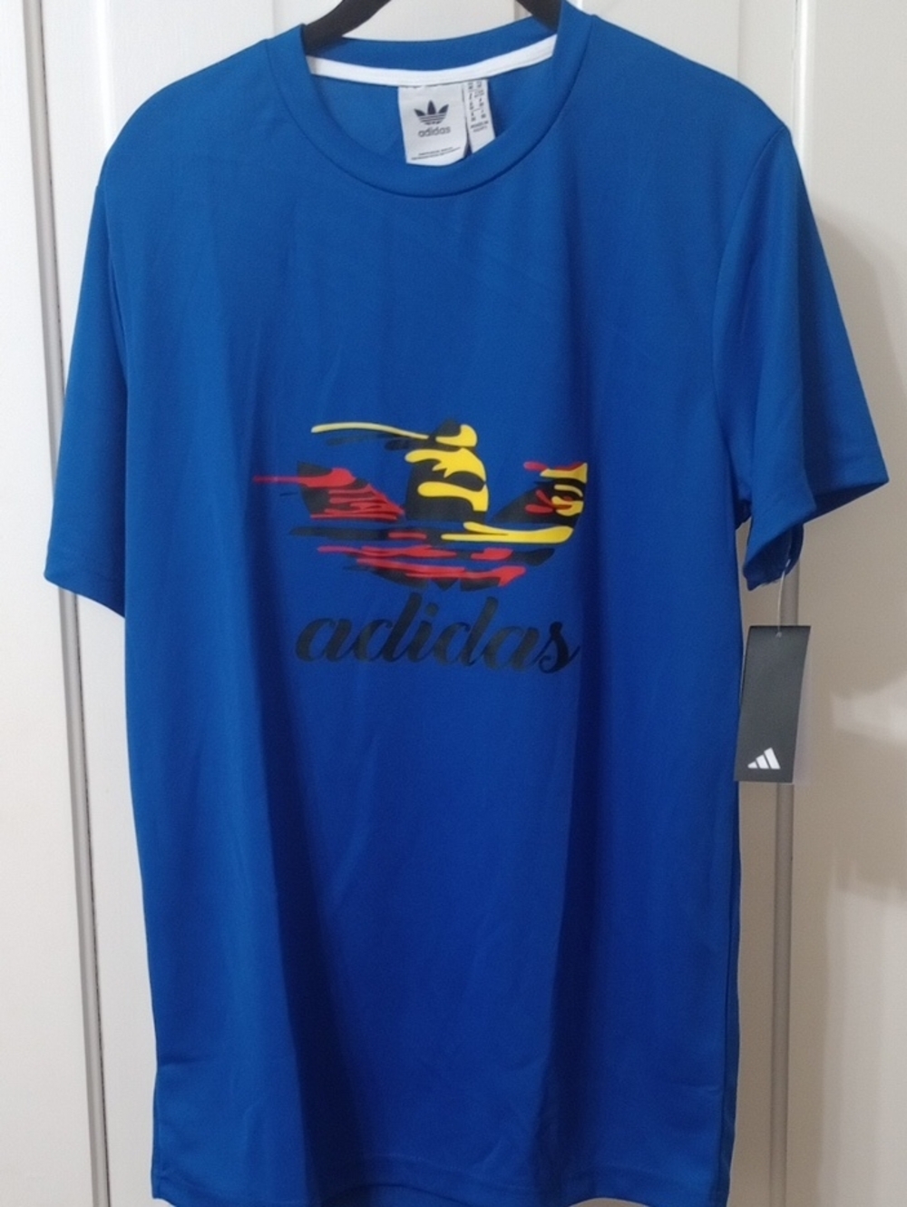 NWT ADIDAS Sky Blue Trefoil Logo Short Sleeve Tee. Dri Fit